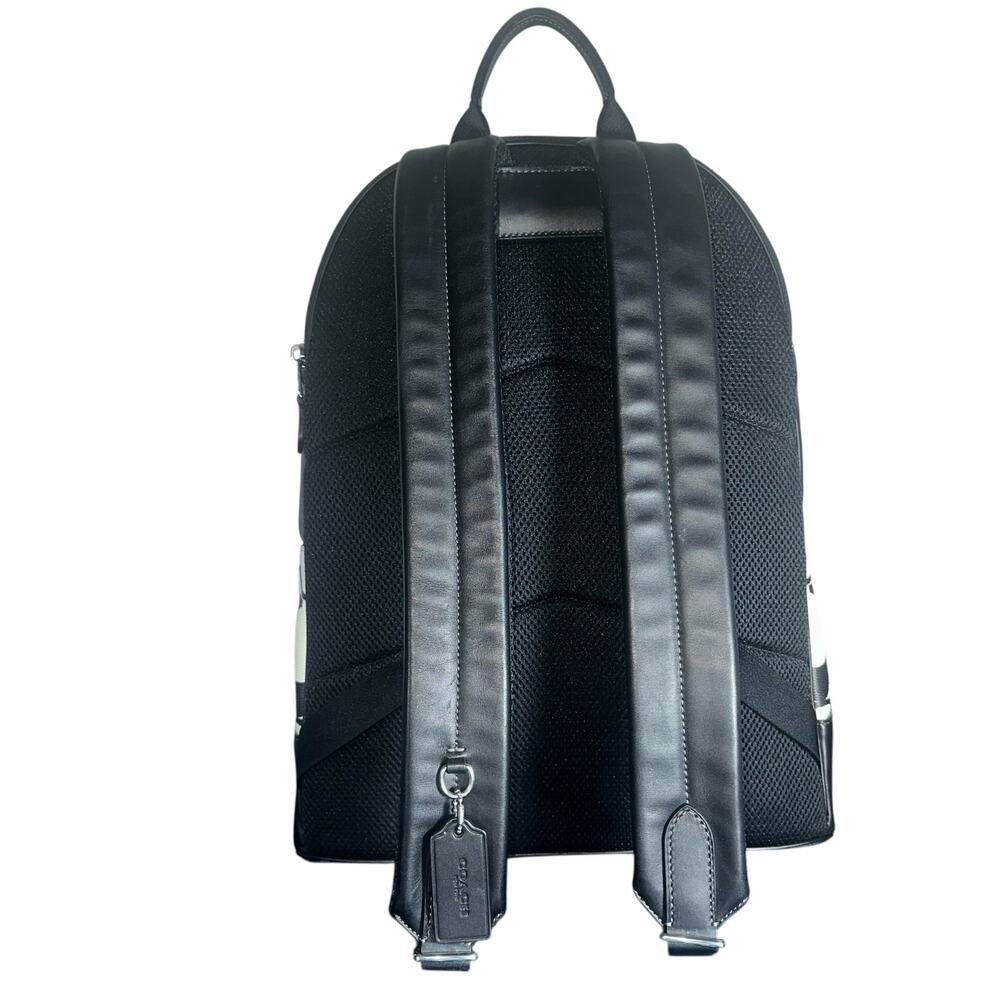 Coach West Backpack CO920 Black Chalk Signature Canvas Leather - Picture 3 of 16
